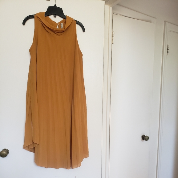 Dresses & Skirts - Pleated mustard dress